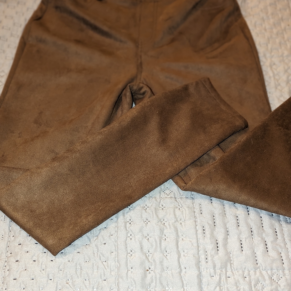 Faux suede, brown jeggings
